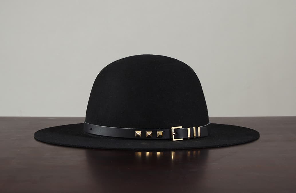 WHITE SANDS Wool Felt Hat Belt Style One Size Black